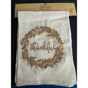 Robert Stanley "Thankful" Table Runner 13x72 Fall Shimmering Metallics HL9180714